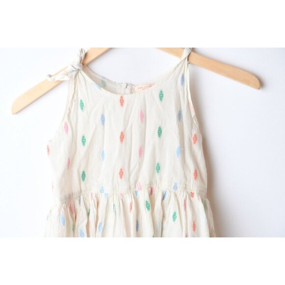 Pink Chicken Girls Sz 8 Ivory Sleeveless Summer Casual Dress Lined 100% Cotton - Picture 2 of 9